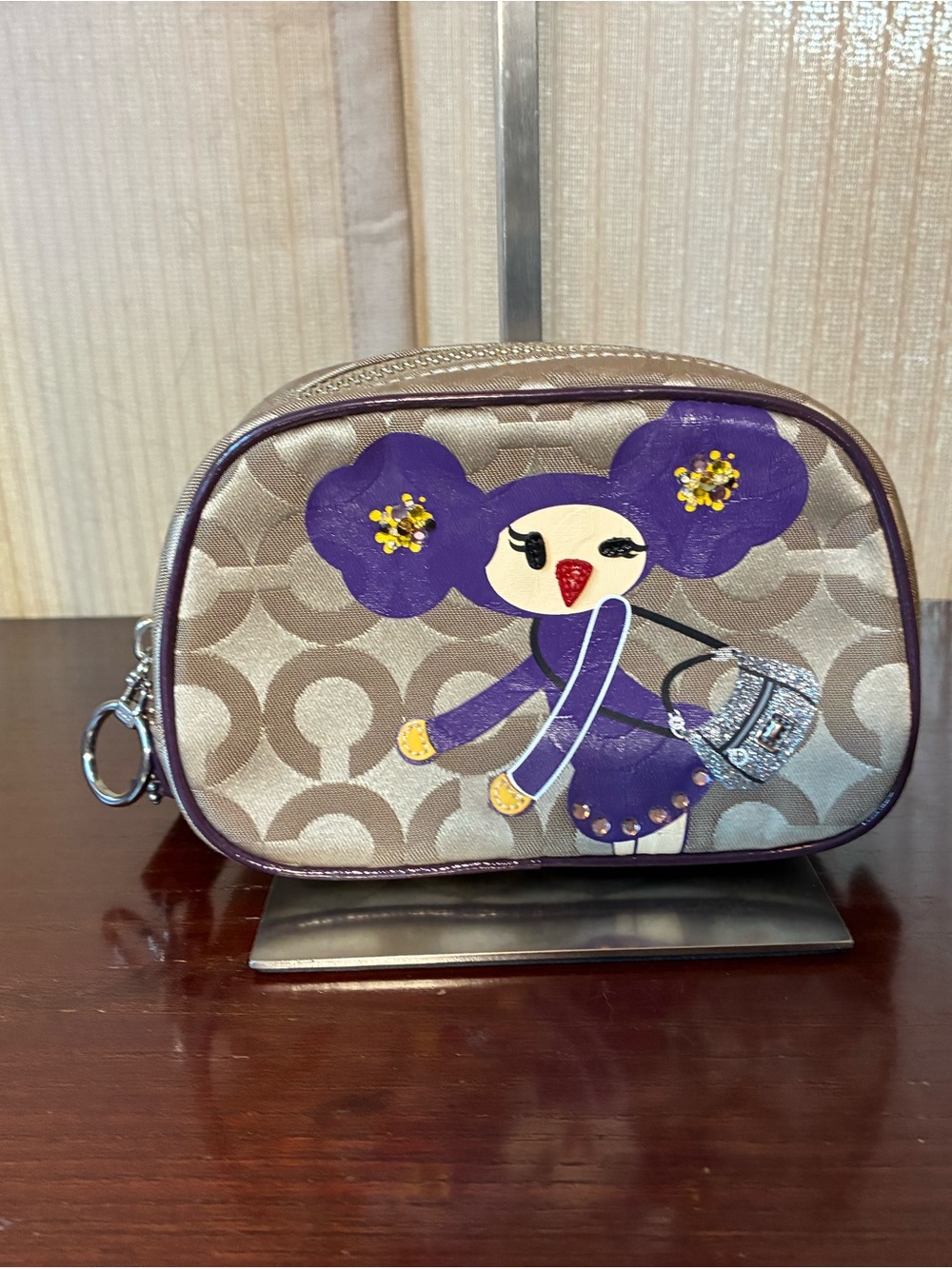 Coach Poppy Chan Violet Cosmetic Pouch